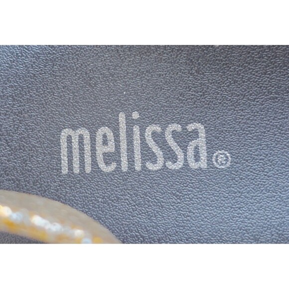 MELISSA Women's Mar Platform Sandals Gold Glitter 7 38 Slingback Jelly Sparkly - Picture 4 of 11